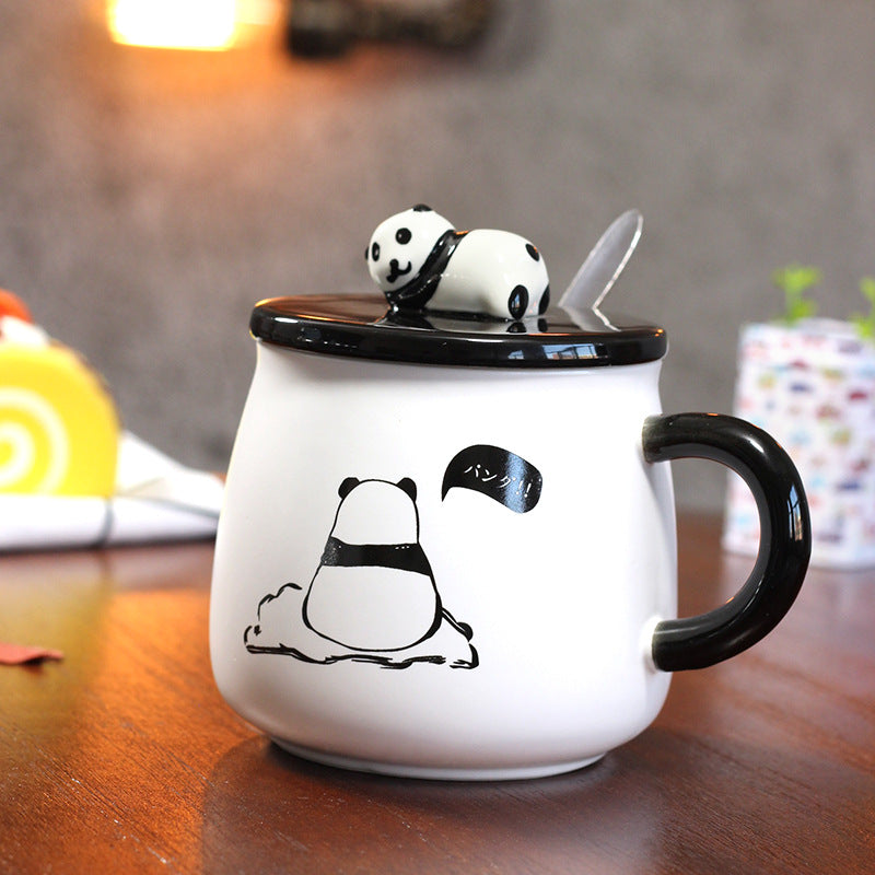 Tasse à café Panda avec couvercle et cuillère