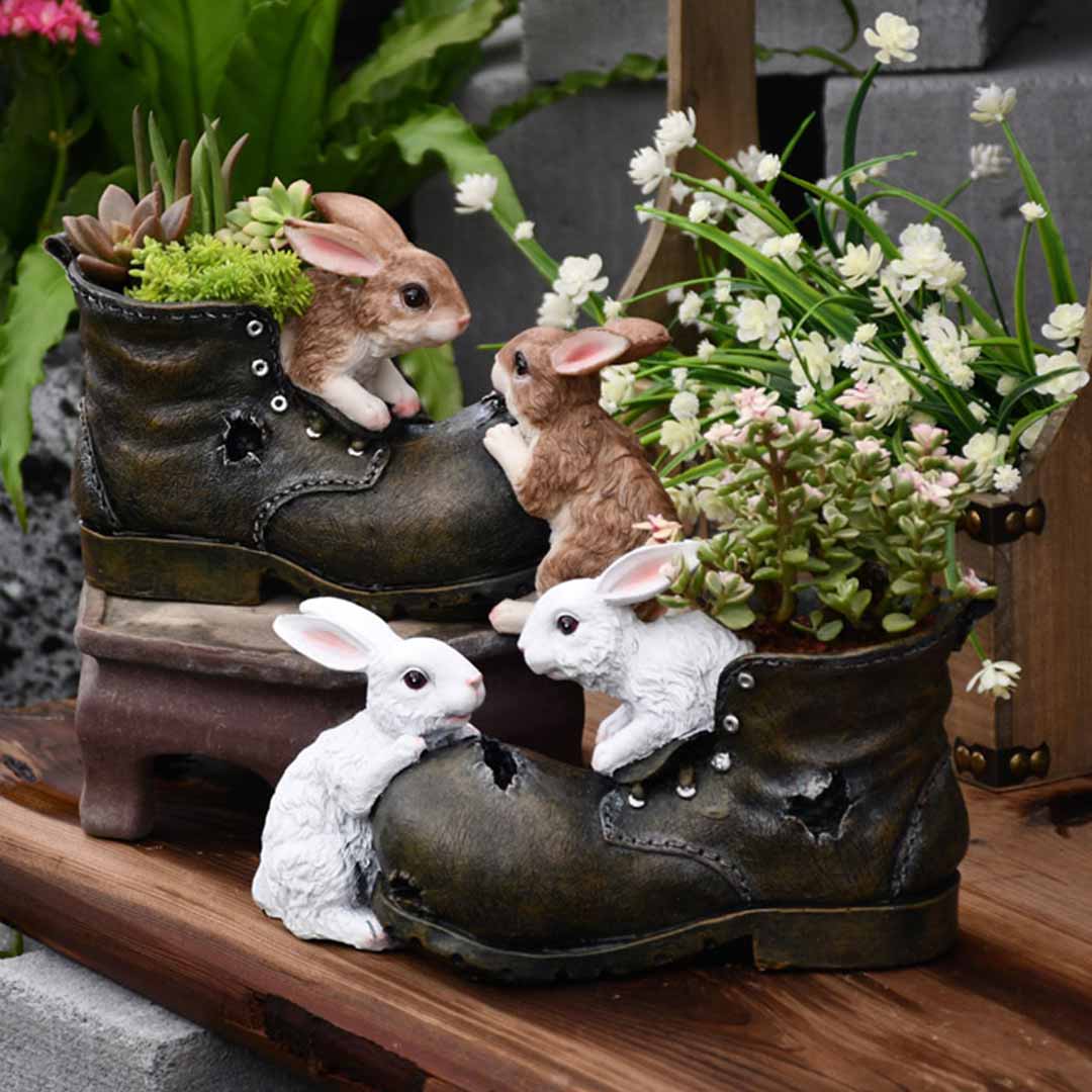 Pot de fleur de lapin en résine