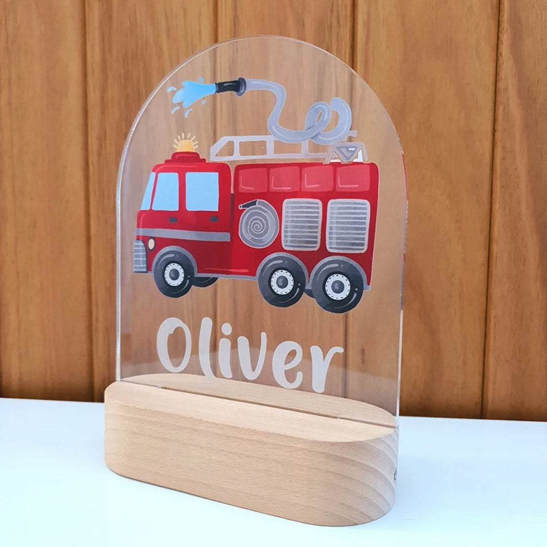 Personalized Fire Engine Truck Night Light