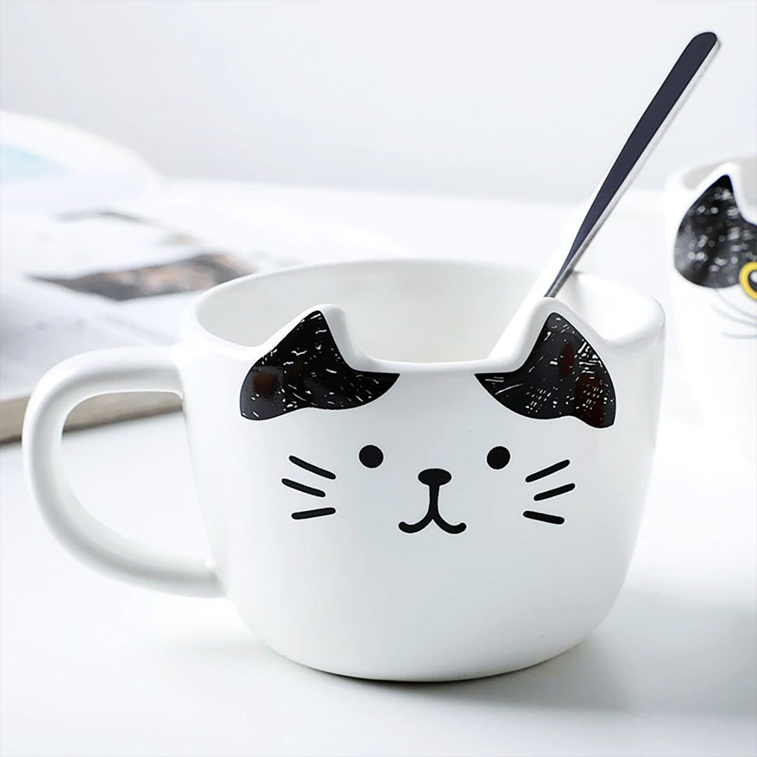 Juego de café lindo gato
