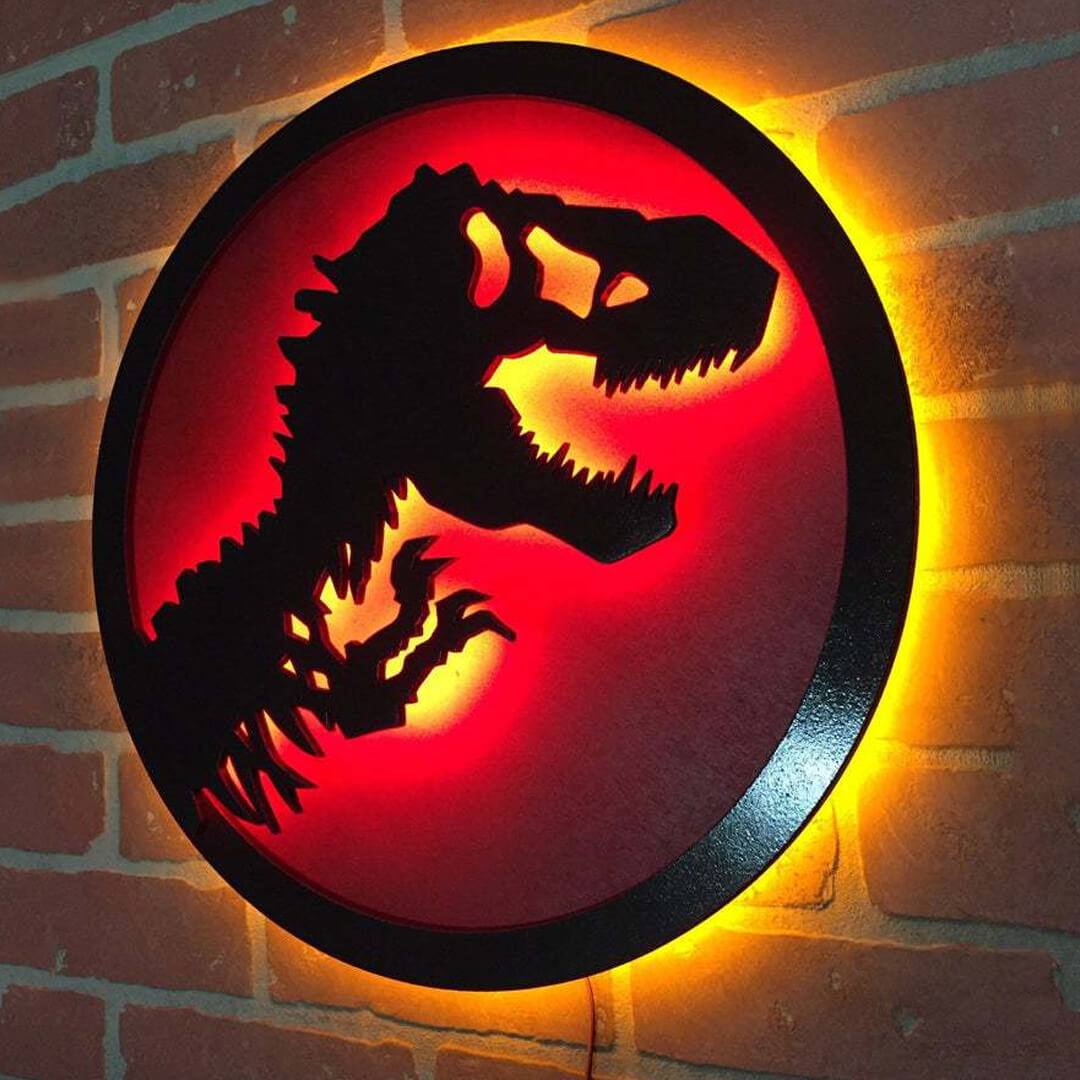 Lampada da parete a LED con dinosauro