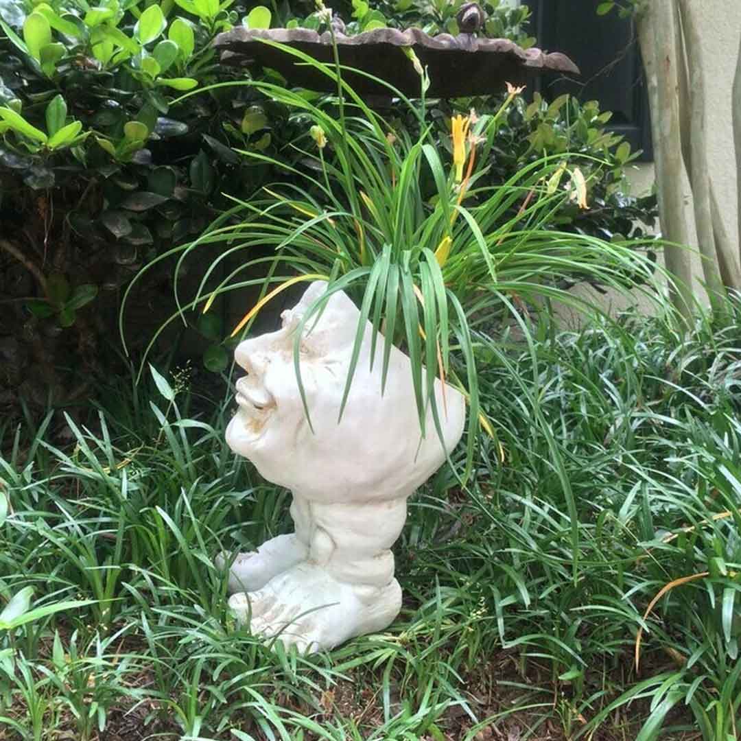 Jardinière de statue de visage moldu