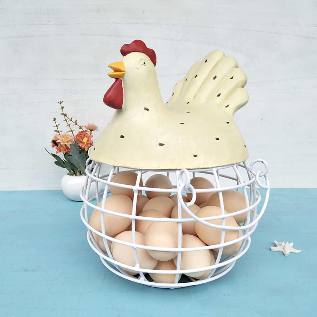 Cesta de almacenamiento para gallinas con soporte para huevos