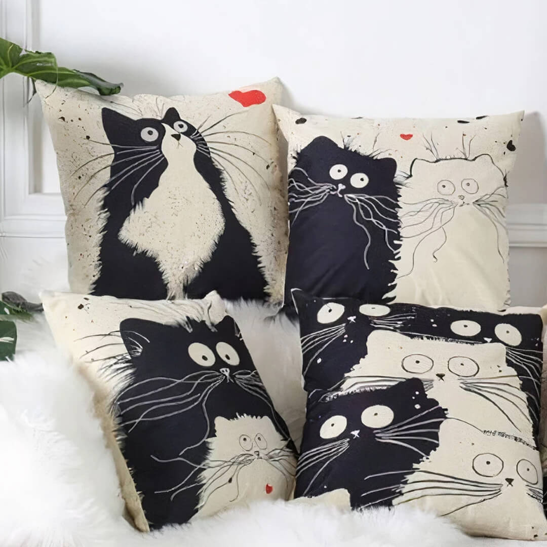 Housses de coussin miaou miaou