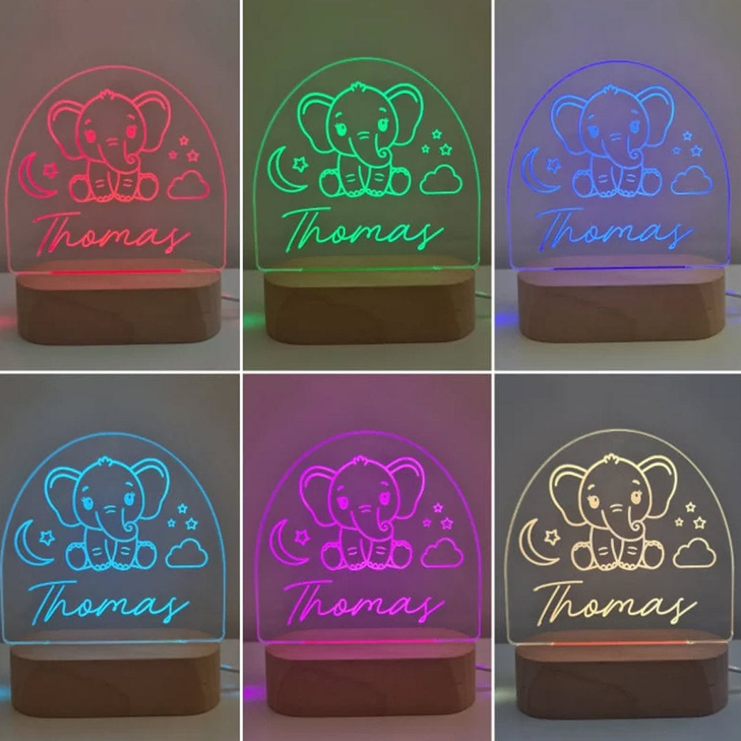 Personalized Elephant Night Light