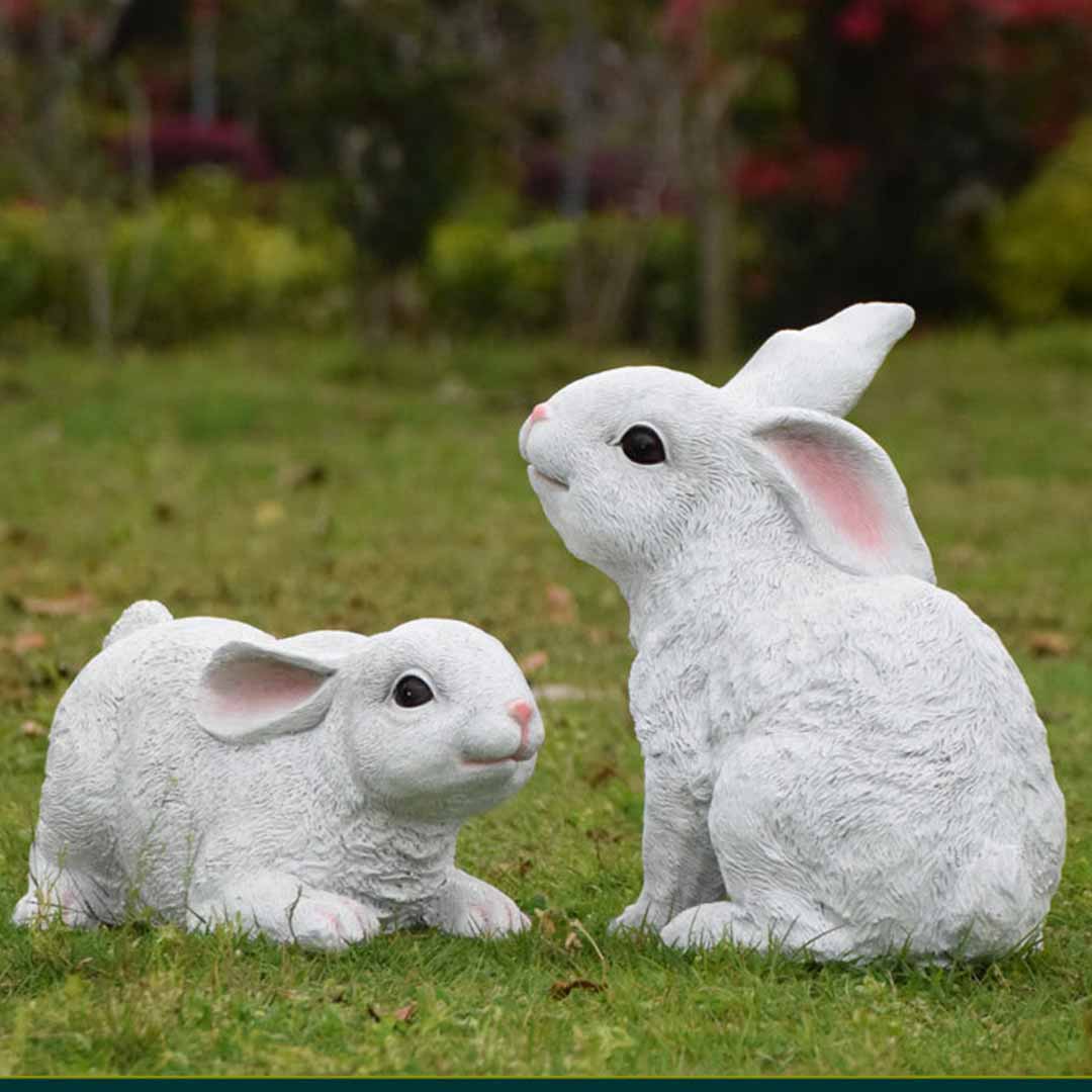 Estatuas de conejo de resina de jardín
