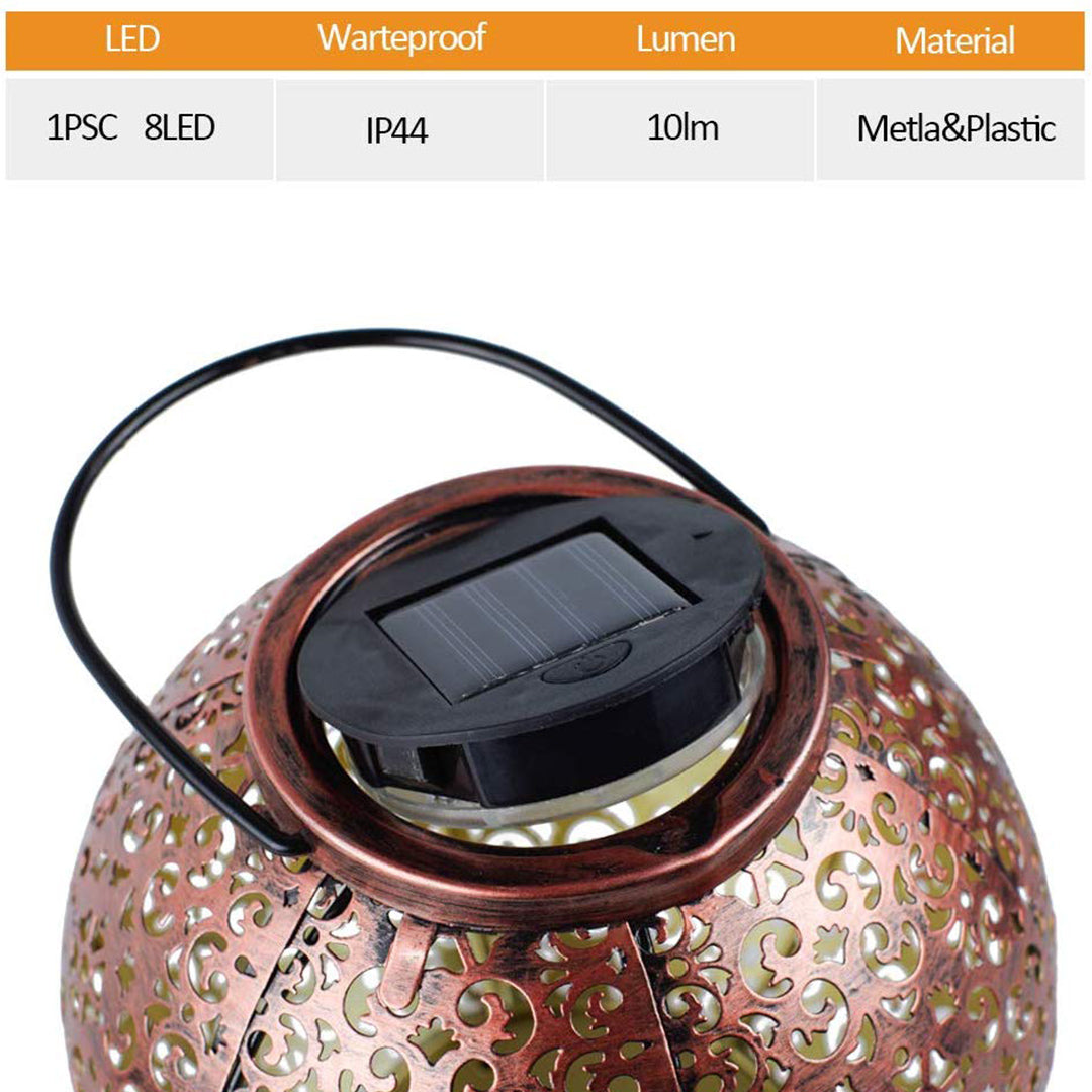 Hängende goldene Solar-LED-Laterne