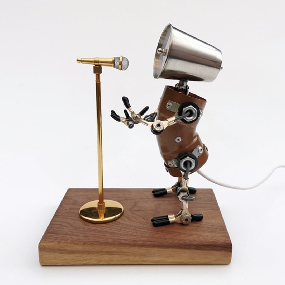 Lampe Robot Chanteur Punk Métal Style Industriel