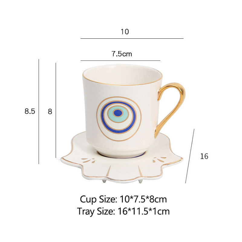 Turkey Blue Eye Coffee Cup & Tray