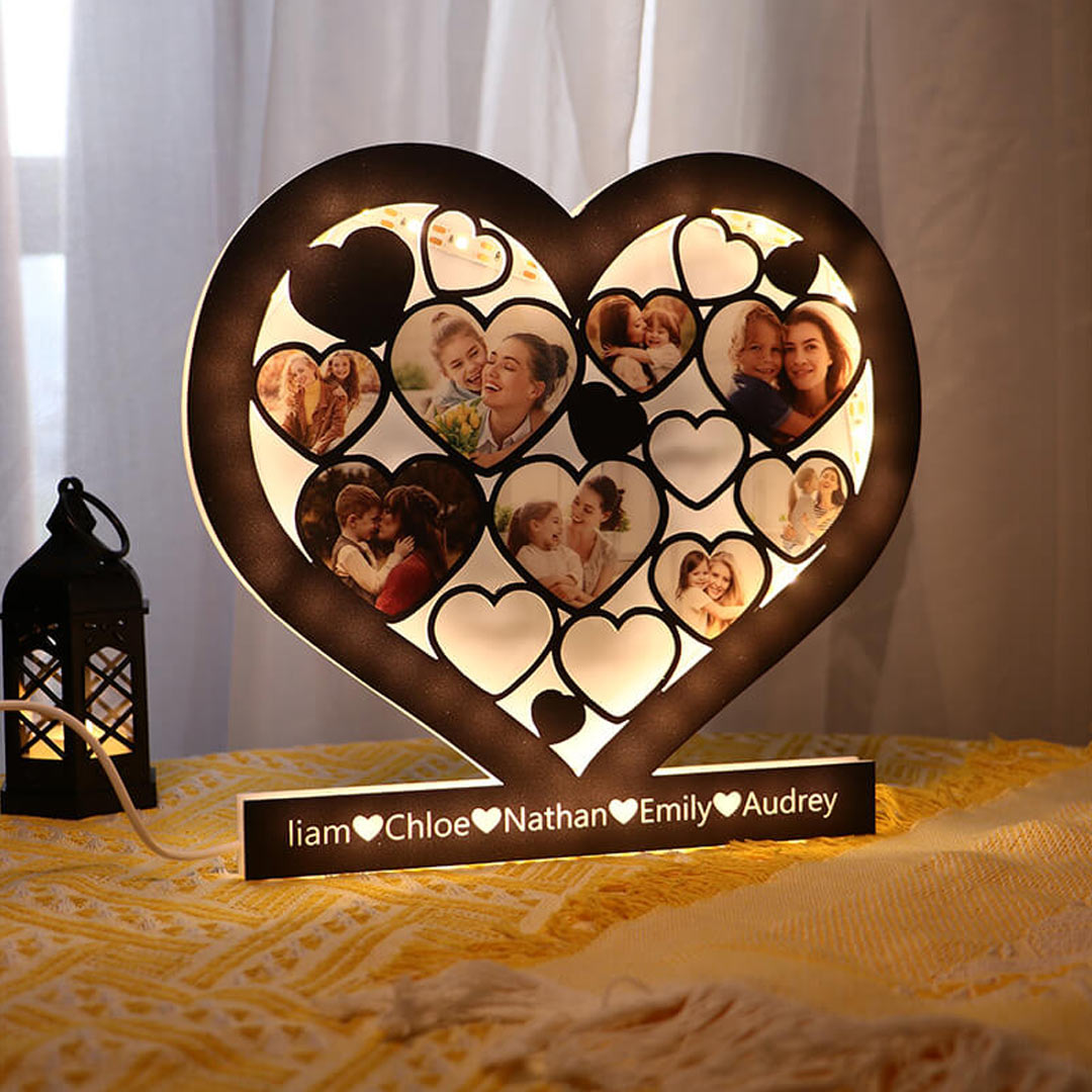 Personalized Heart Photo Night Light