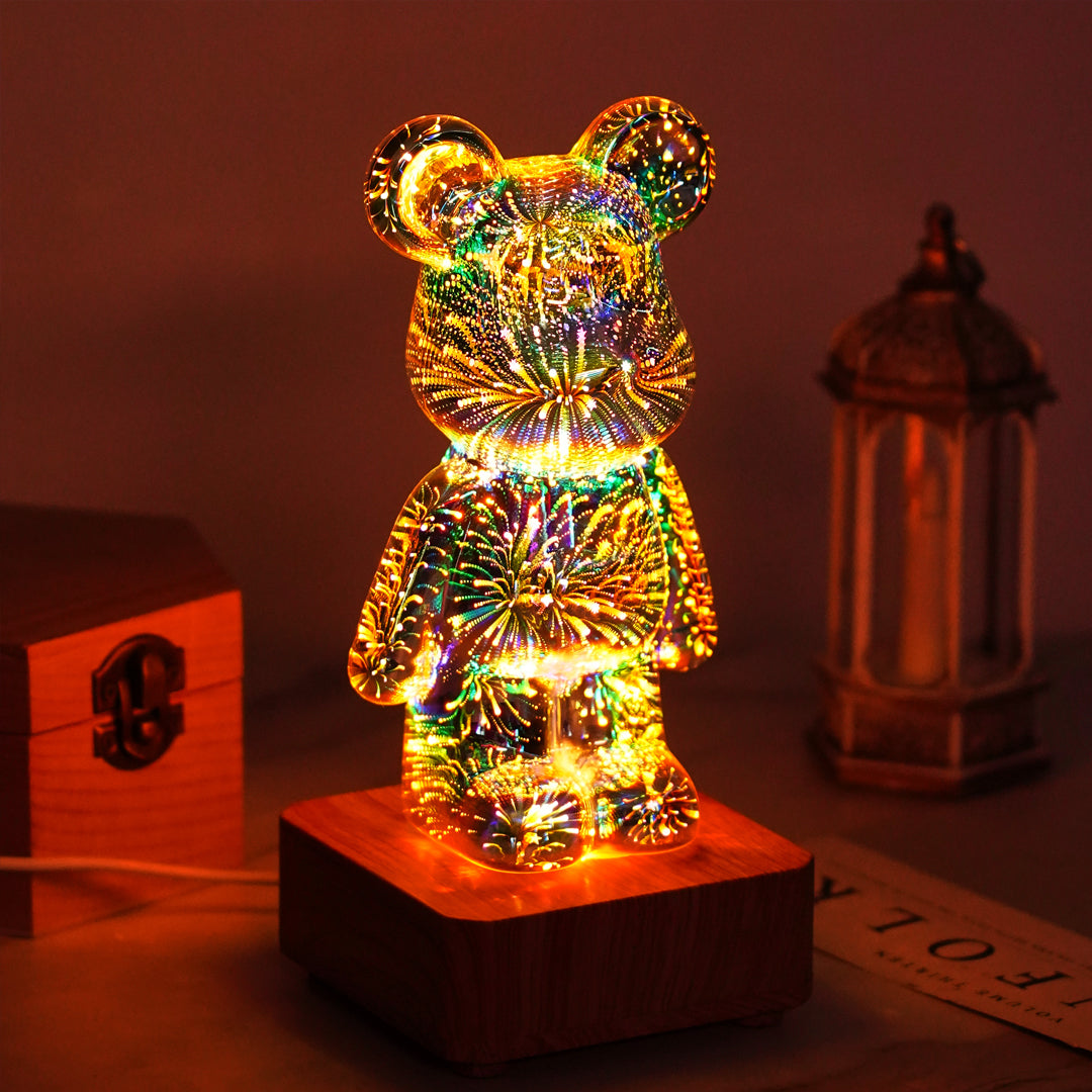 3D Firework Bear Colorful Bear Decor Light