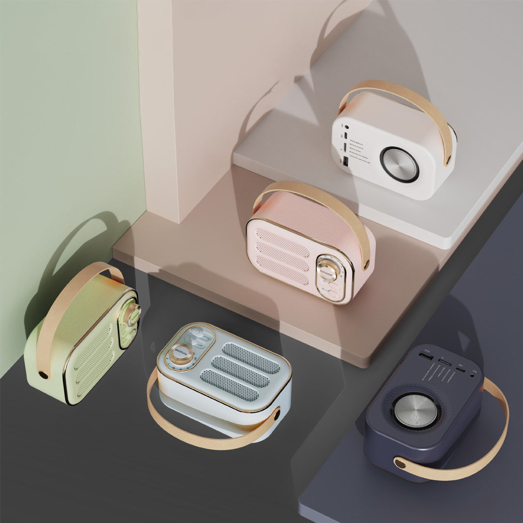 Altavoz Bluetooth inalámbrico portátil retro