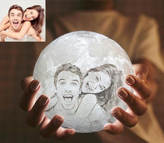 Lámpara de luz de luna 3d con impresión personalizada