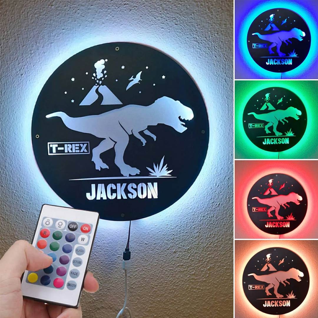 Luz de pared de dinosaurio personalizada