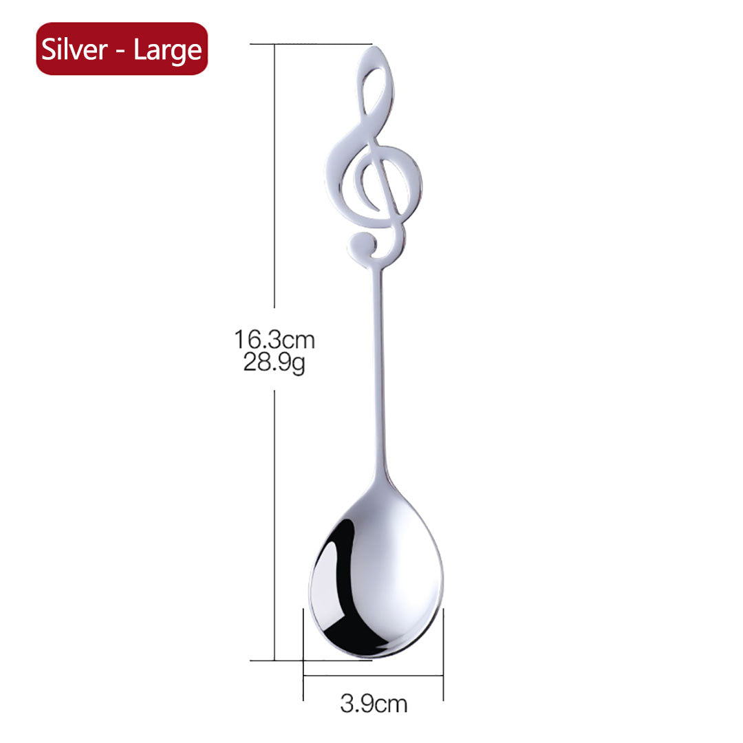 Cuillère à notes de musique en acier inoxydable 304