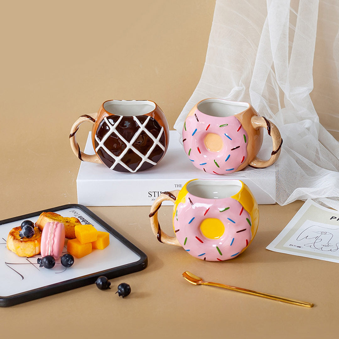 Taza de cerámica de rosquilla