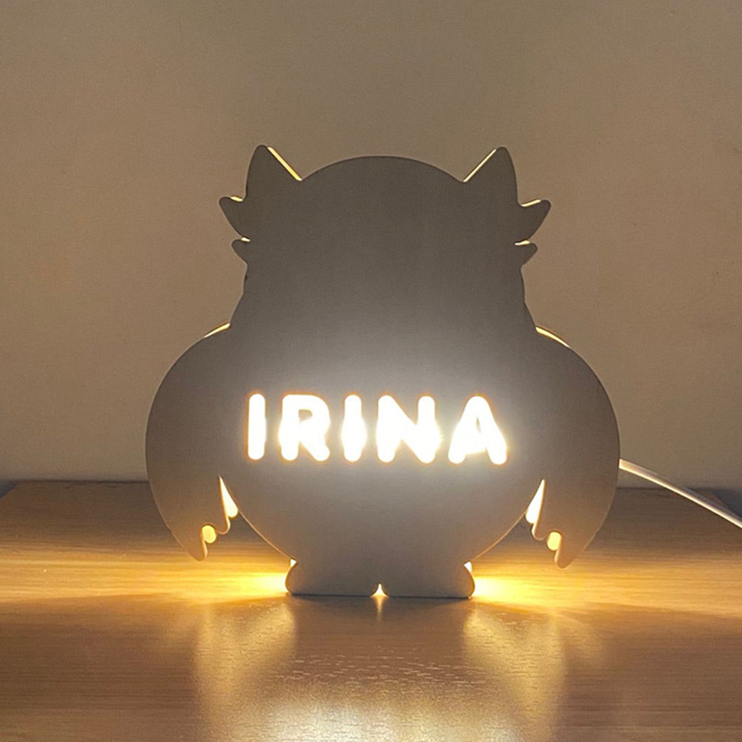 Custom Wooden Engraved Name Light