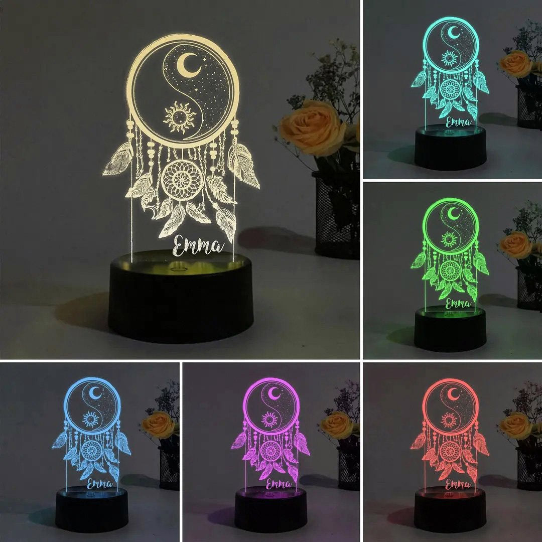Luz de noche atrapasueños personalizada