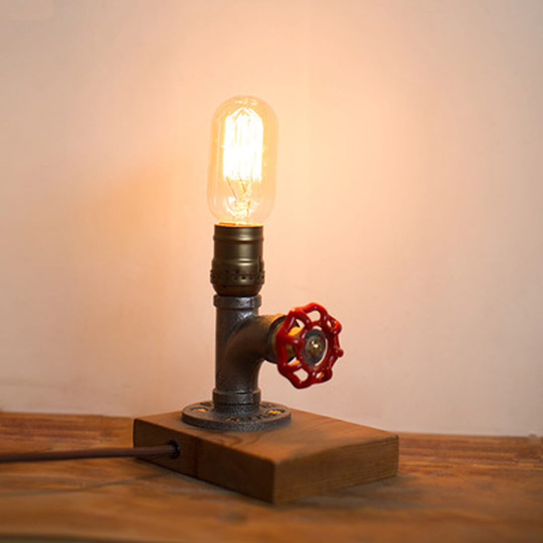 Lámpara de mesa de tubo simple retro