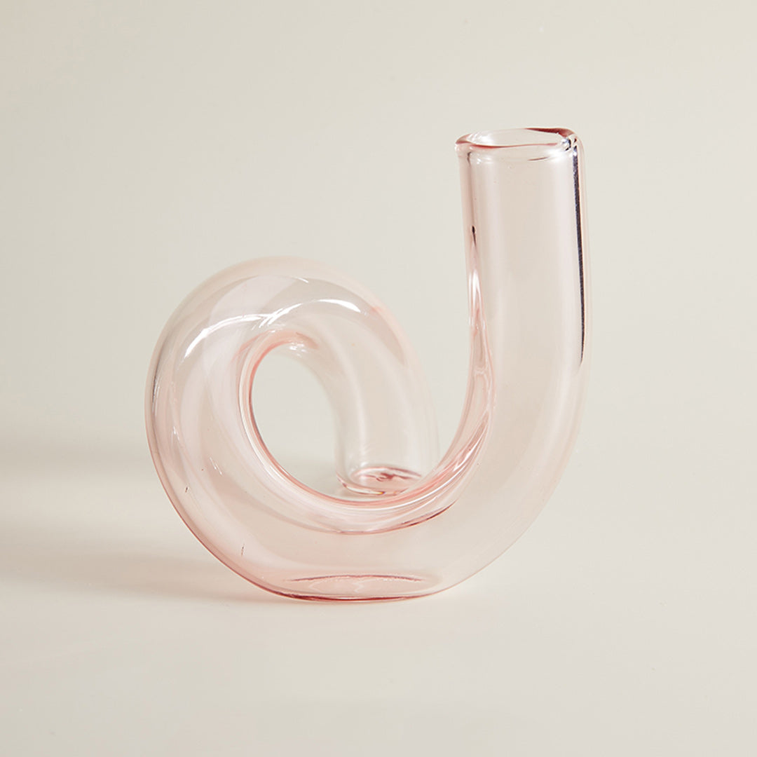 Twisted Glass Candle Holder Vase