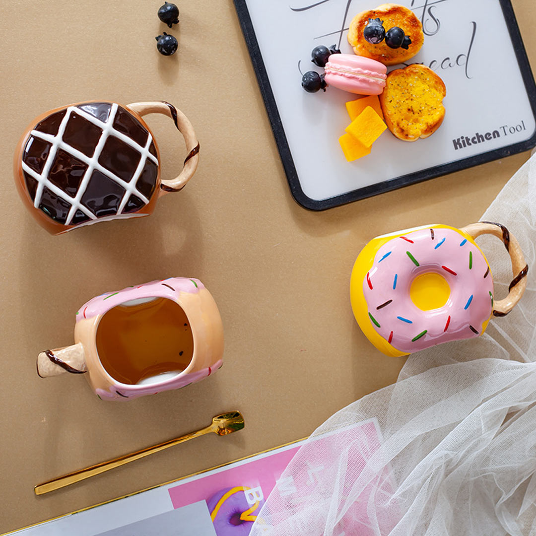 Taza de cerámica de rosquilla