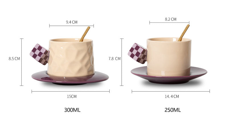 Rubik's Cube Ceramic Coffee Cup Set