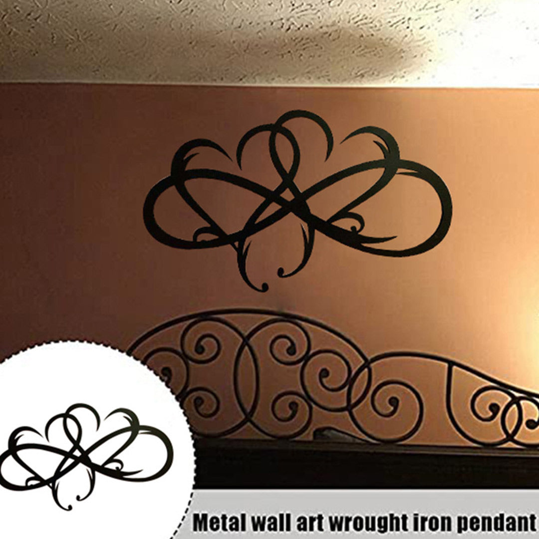 Decoración del hogar de metal con doble corazón infinito