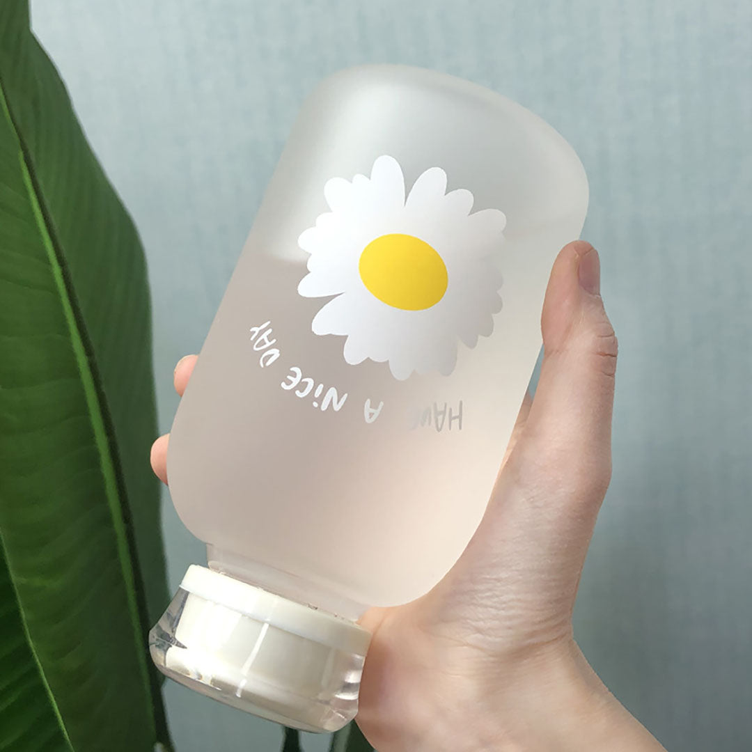 Daisy Frosted and Clear Water Bottle