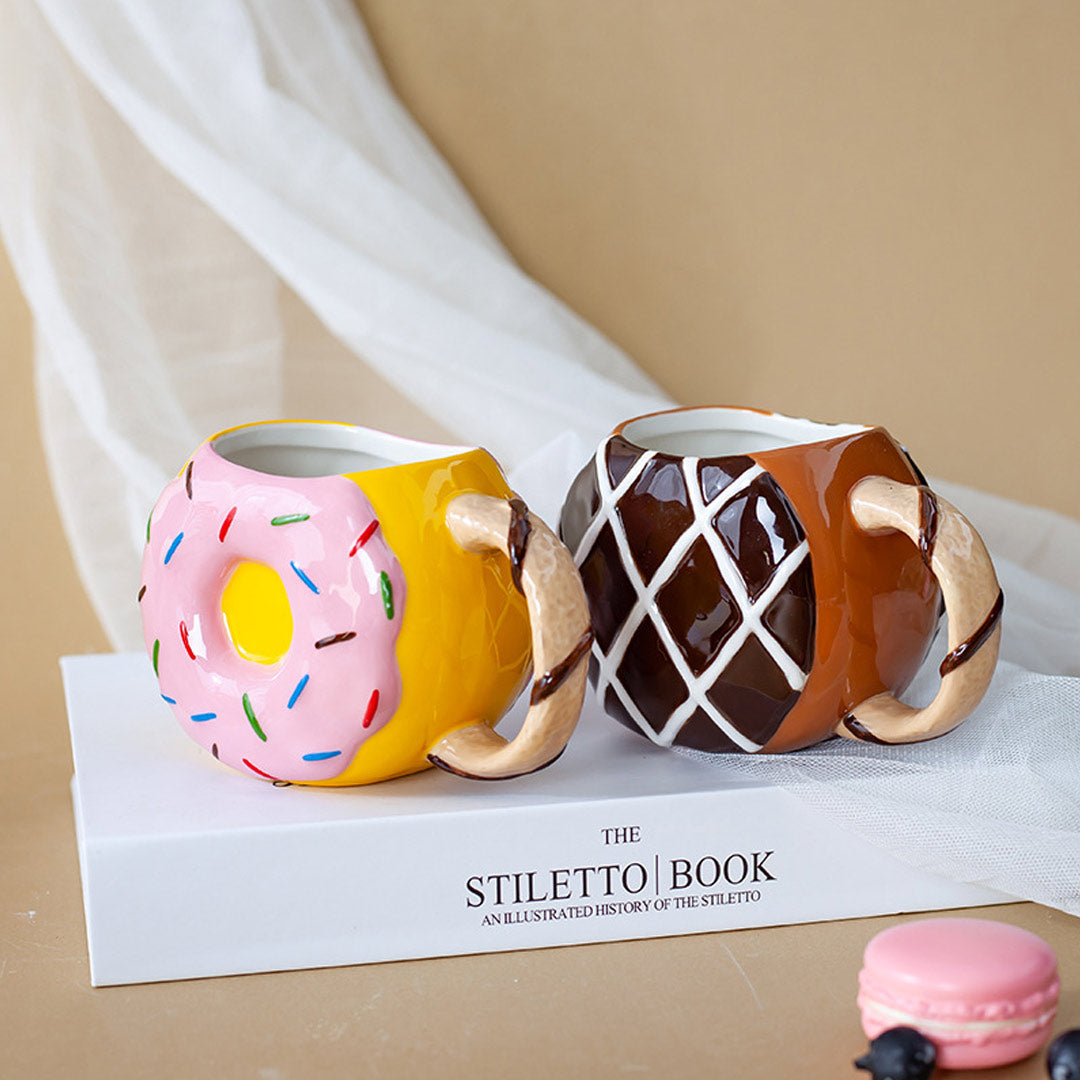 Taza de cerámica de rosquilla