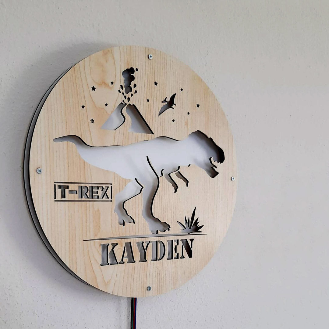 Luz de pared de dinosaurio personalizada