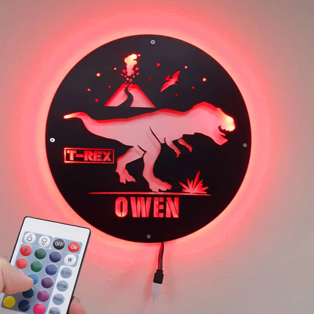 Luz de pared de dinosaurio personalizada