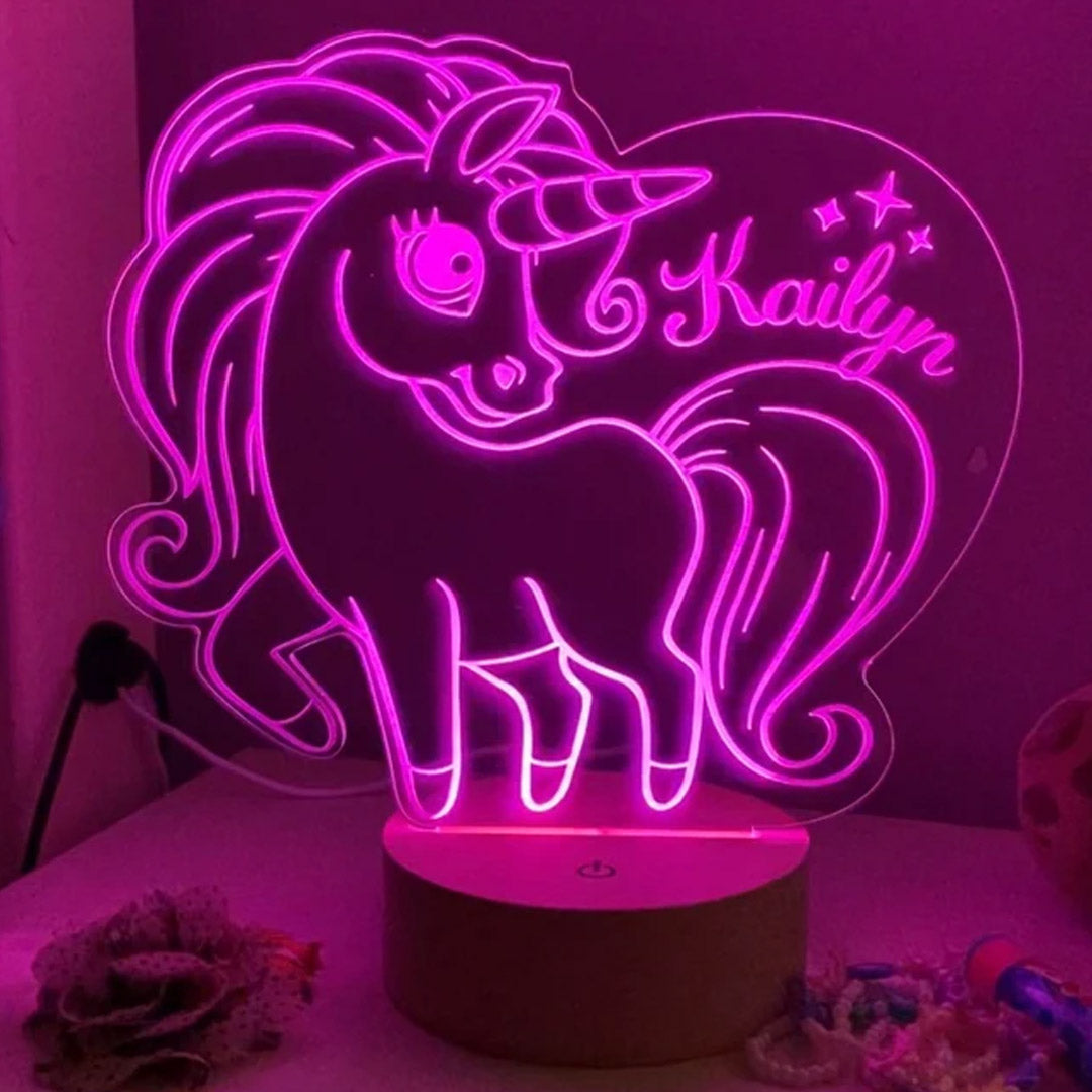 Luce notturna personalizzata con unicorno