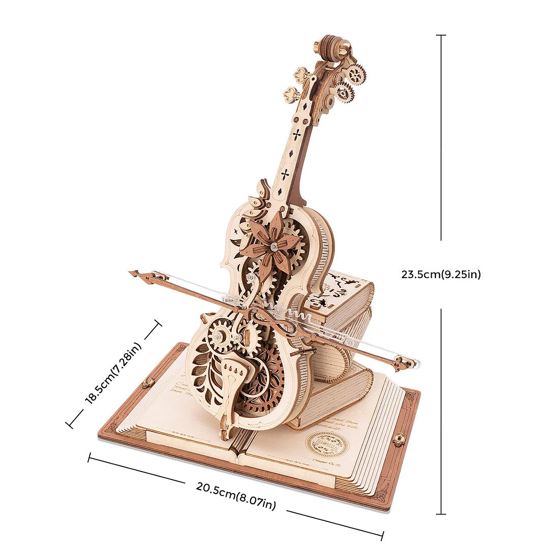 Magic Cello Mechanical Music Box 3D Wooden Puzzle