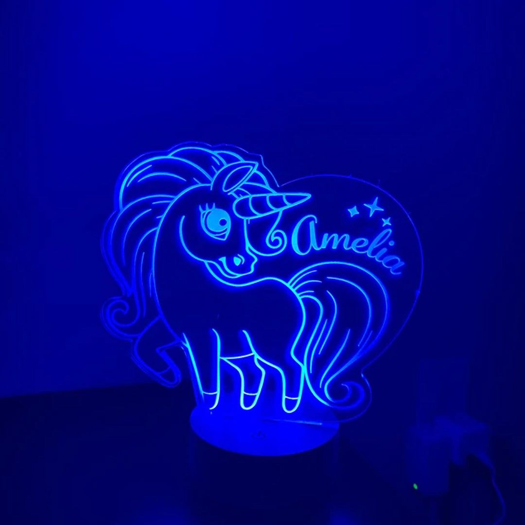 Luz de noche de unicornio personalizada