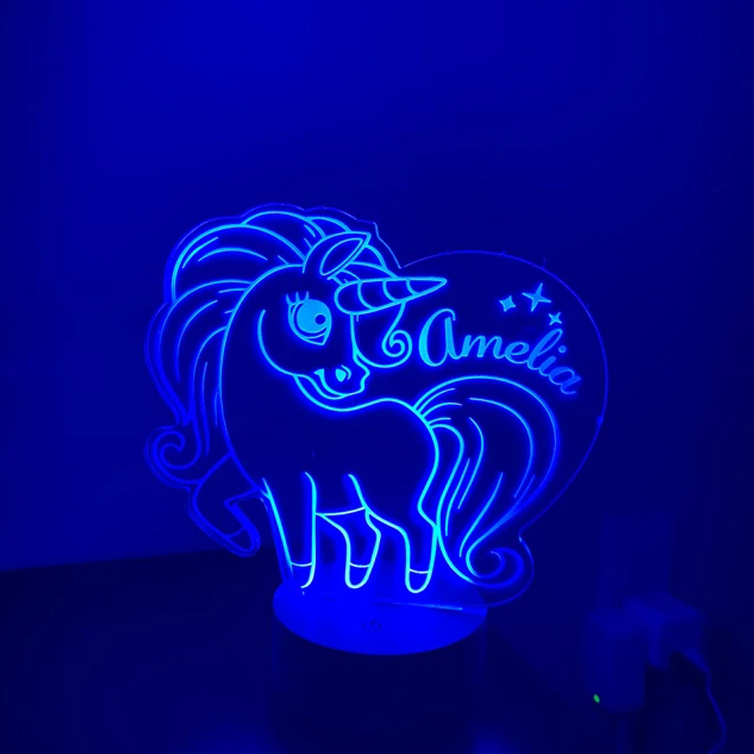 Luce notturna personalizzata con unicorno