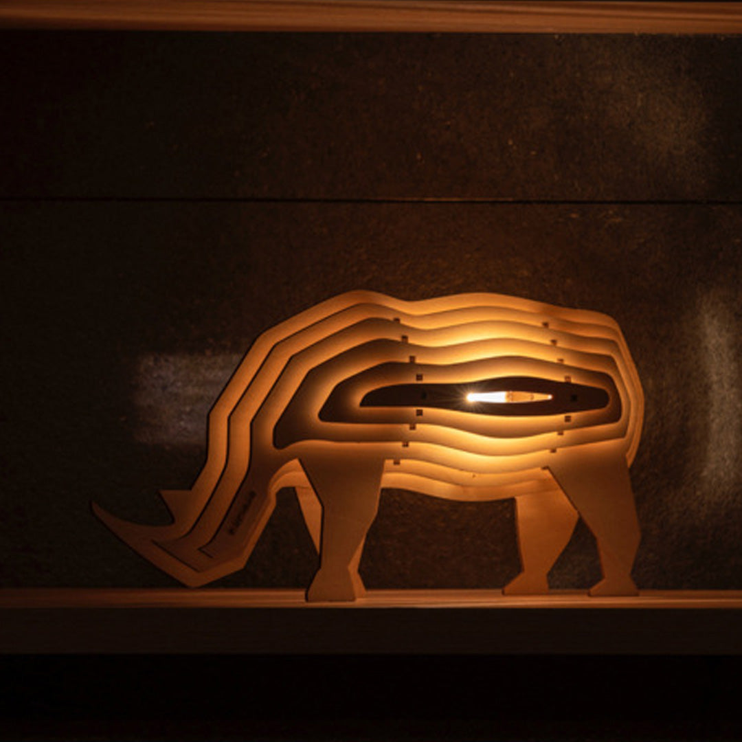 3D Wooden Animal Statue Decor Fantasy Lamp