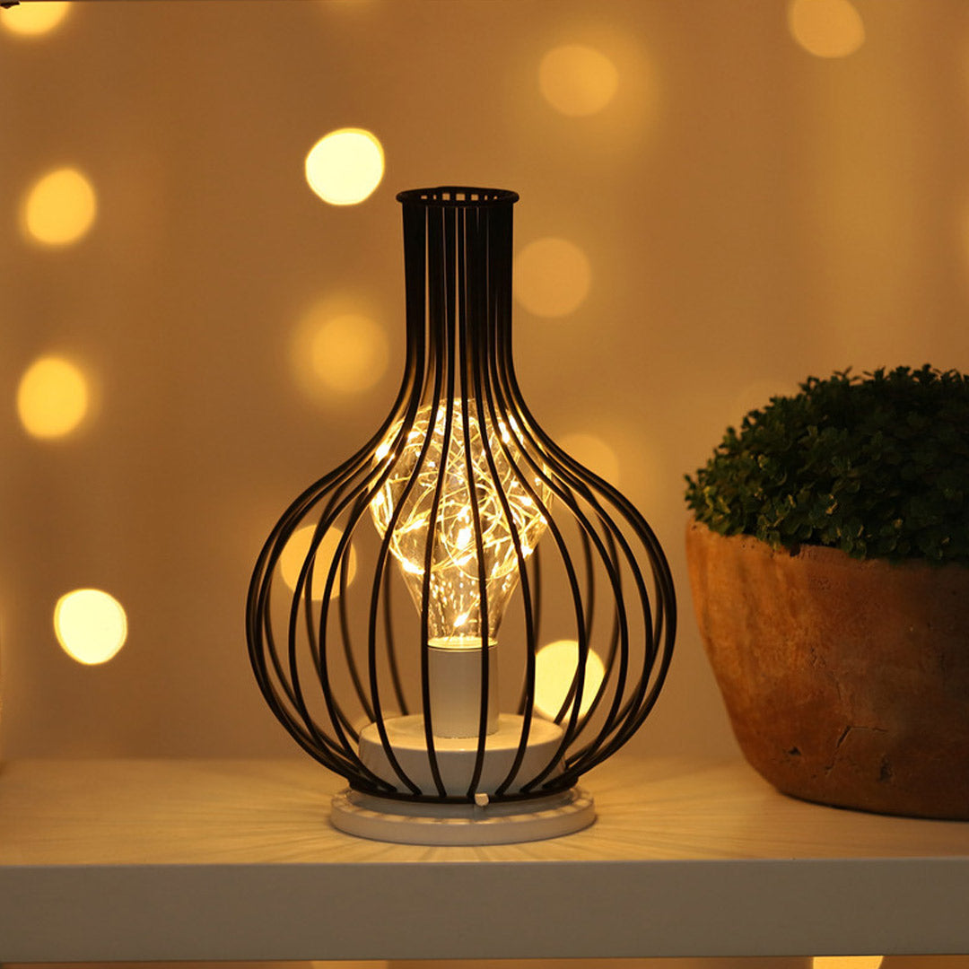 Lámpara de mesa creativa LED de hierro forjado