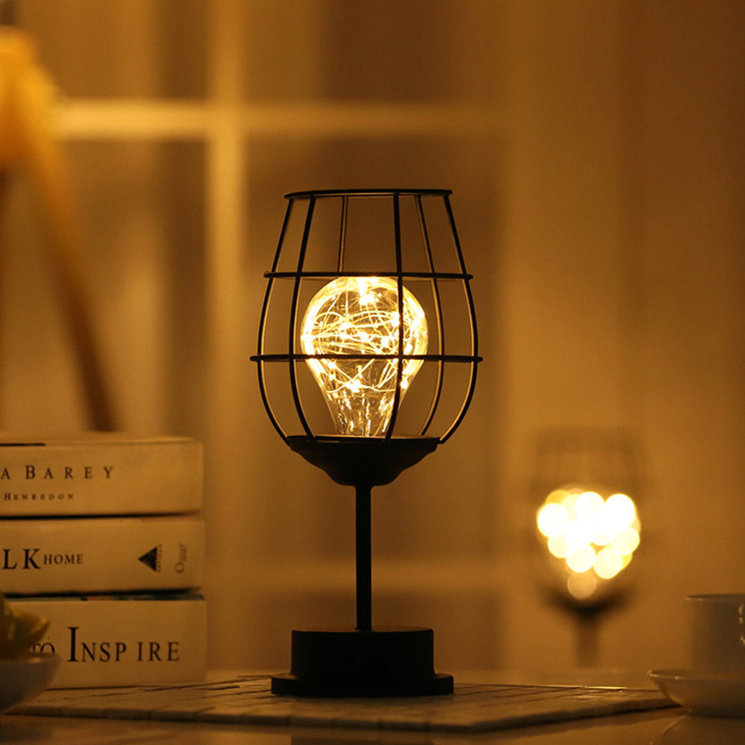 Lampe de table créative LED en fer forgé