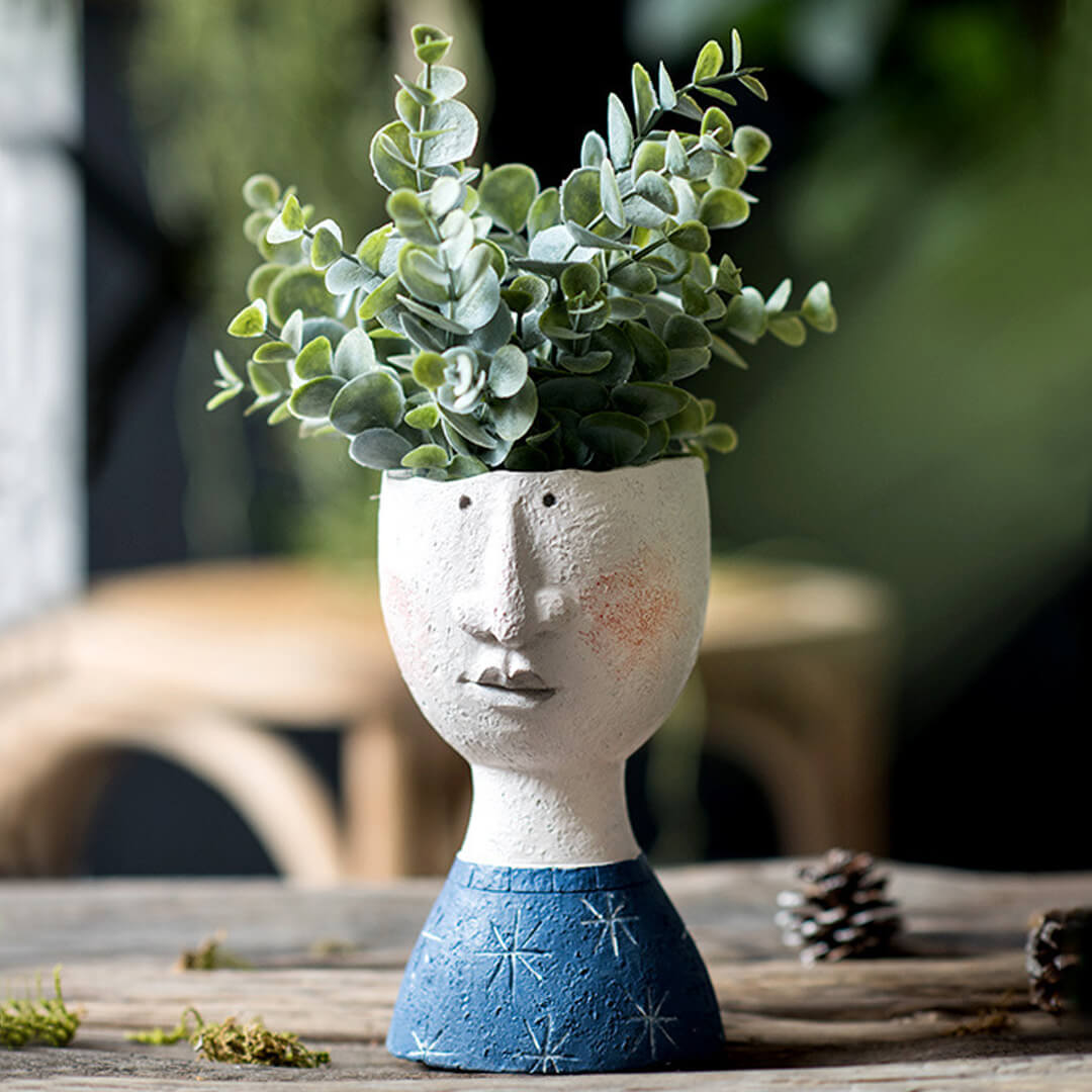 Kunst Familienporträt Skulptur Blumenvase