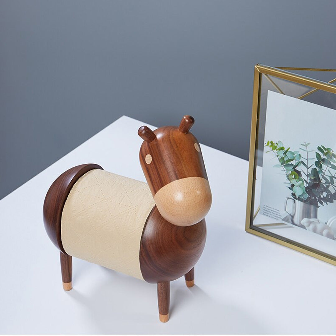 Soporte de papel de burro de madera