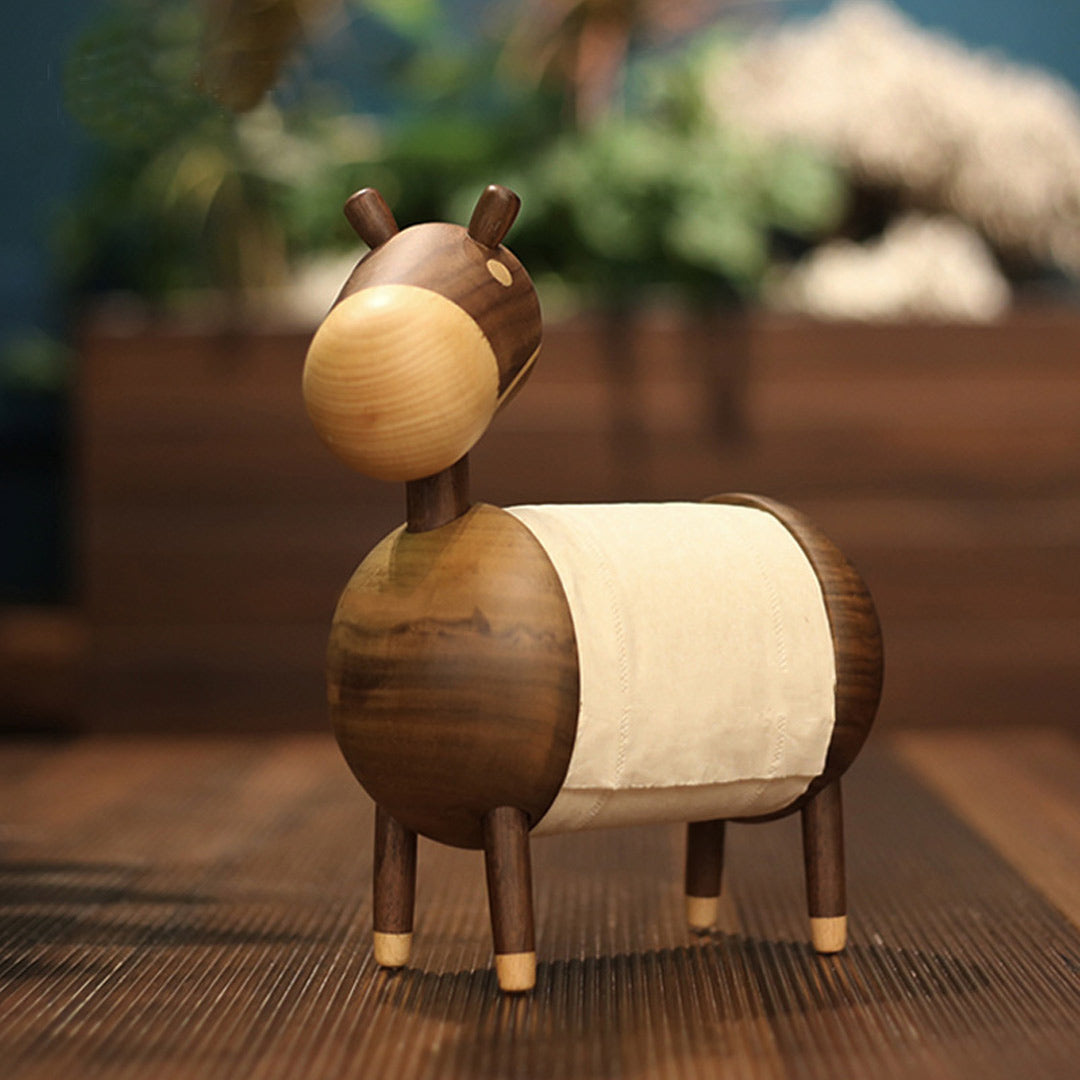 Soporte de papel de burro de madera