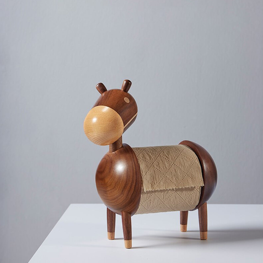 Soporte de papel de burro de madera