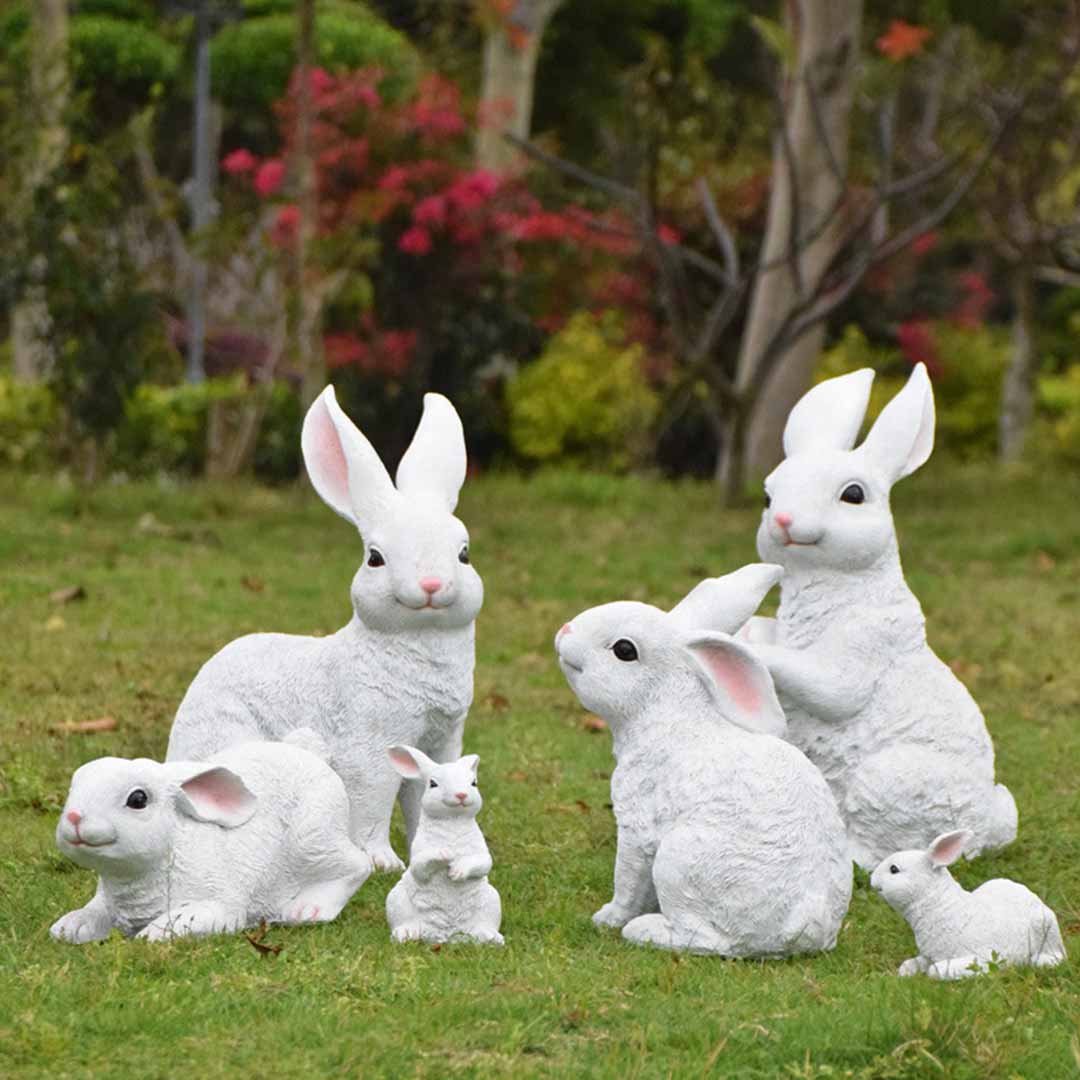 Estatuas de conejo de resina de jardín