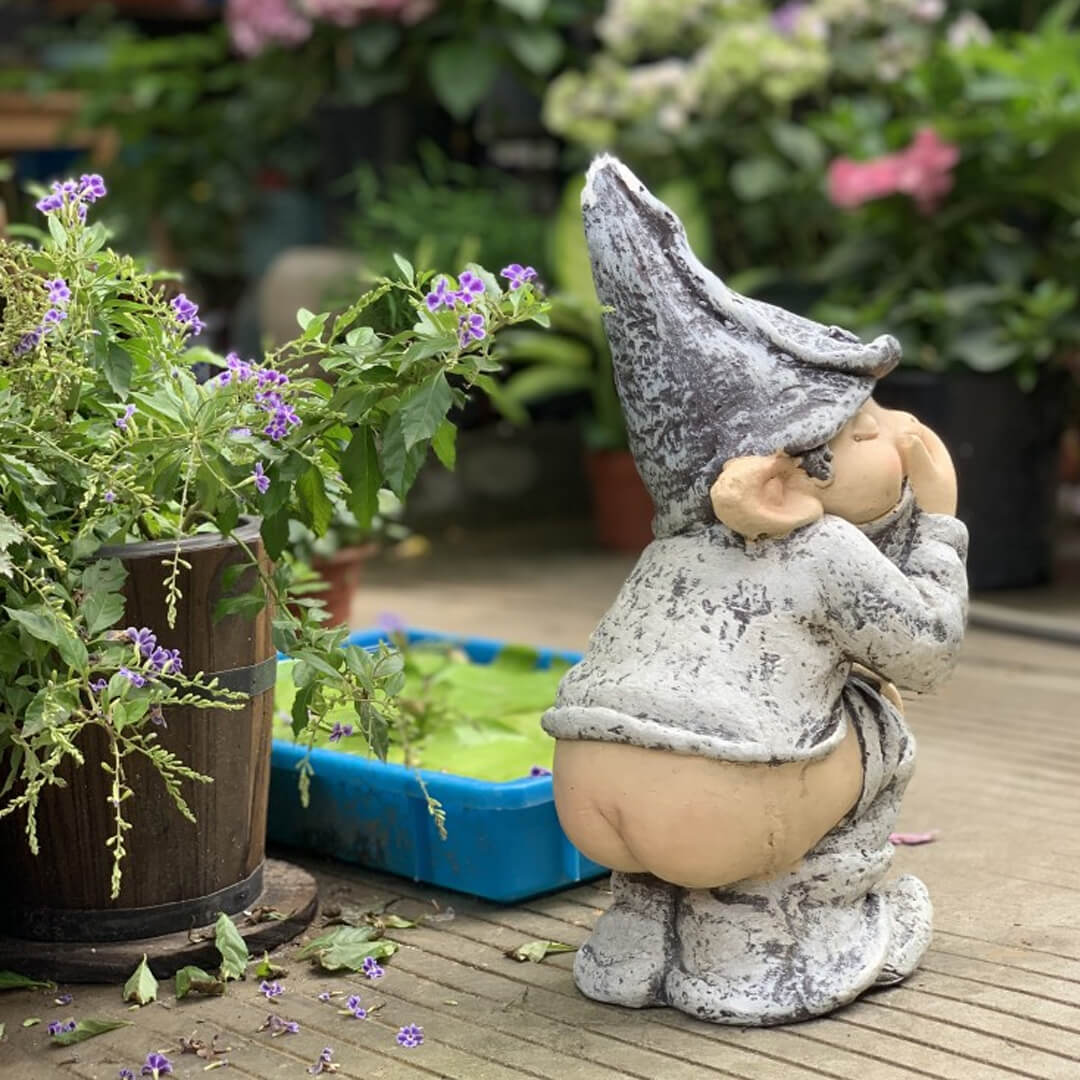 Decoración de estatua de personaje de elfo de jardinería