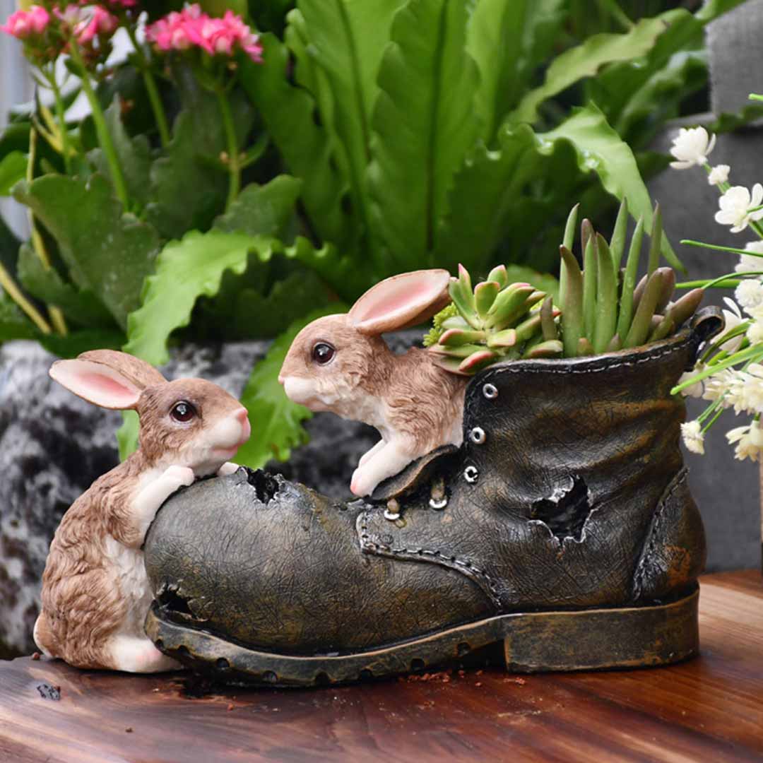 Vaso di fiori di coniglio in resina