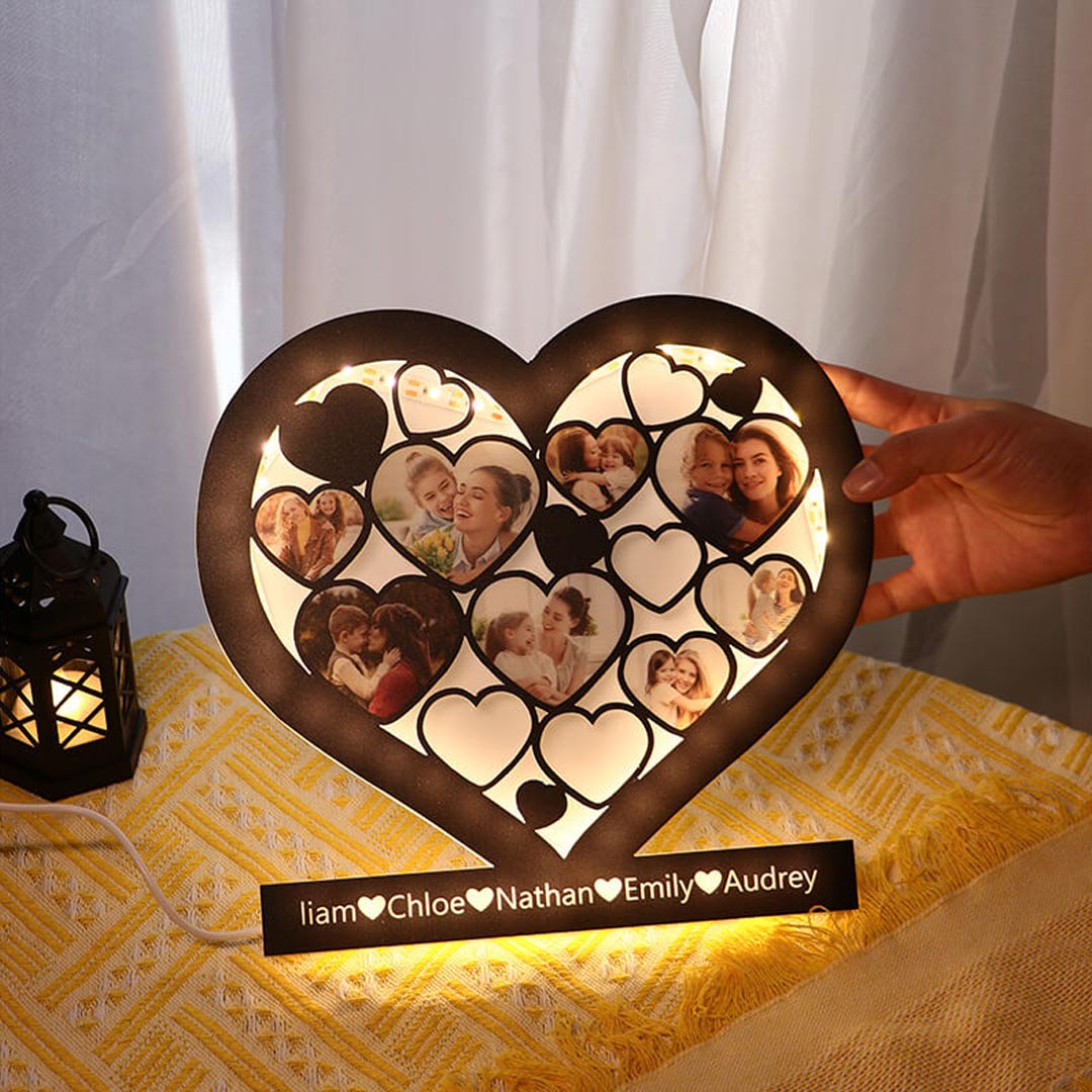 Personalized Heart Photo Night Light