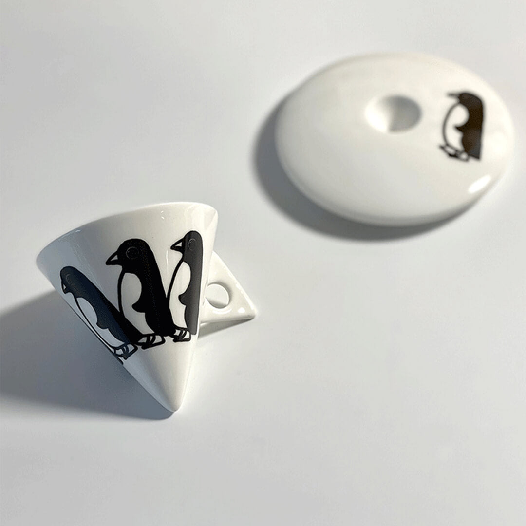 Penguin Printed Bone China Mug With Saucer