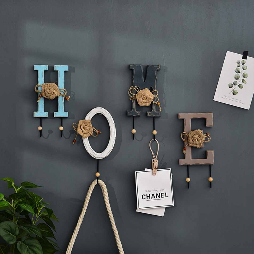 Wooden Love Home Letters Wall Hooks