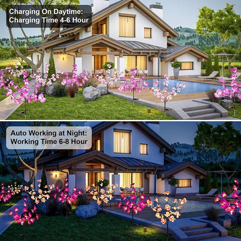 20 lampes d'orchidées solaires à fleurs