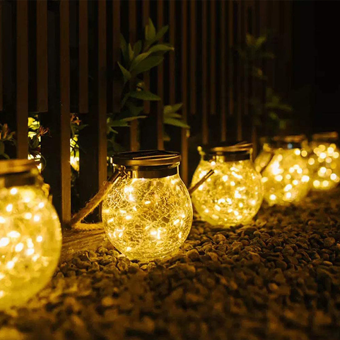 Solar Starry Fairy Glass Mason Jar Lantern